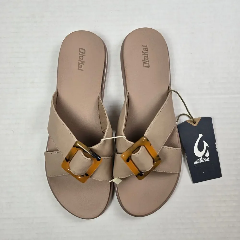 Olukai La‘i Slide Women’s Size 11 Slide Sandals Taupe Water Friendly Lai